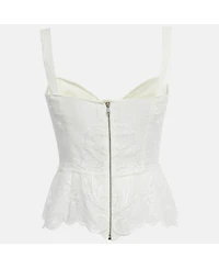 Pre-Owned Dolce & Gabbana Women's Embroidered Linin Blend Lace-Up Corset