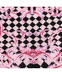 Pre-Owned Versace Women's Pink Stretch Knit Striped & Baroque Print Leggings