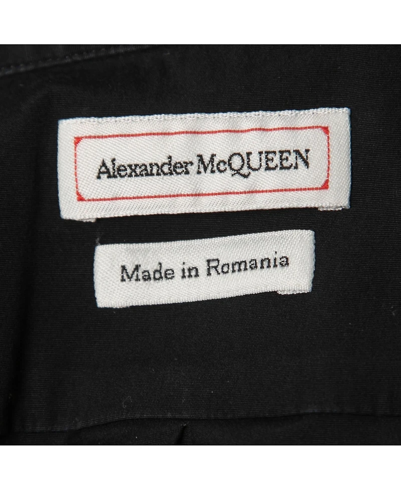 Pre-Owned Alexander Mcqueen Men's Black Cotton Half Sleeve Shirt