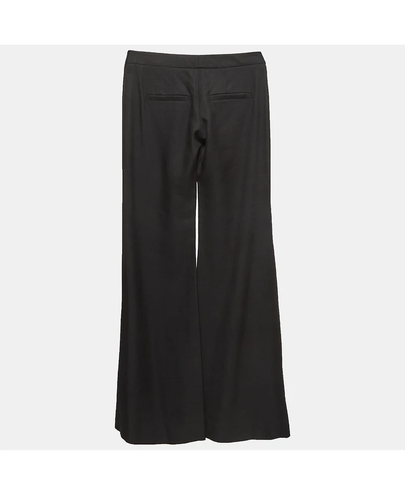 Pre-Owned Balmain Women's Black Gabardine Flared Trousers