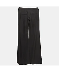 Pre-Owned Balmain Women's Black Gabardine Flared Trousers