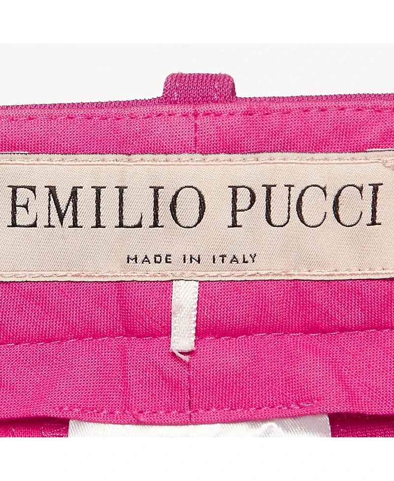 Pre-Owned Emilio Pucci Women's Pink Jersey Pintuck Detail Trousers