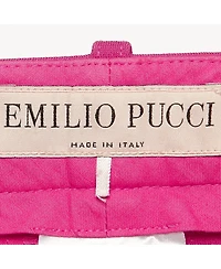 Pre-Owned Emilio Pucci Women's Pink Jersey Pintuck Detail Trousers