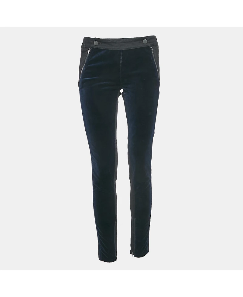 Pre-Owned Stella Mccartney Women's Black/blue Denim And Velvet Jeans