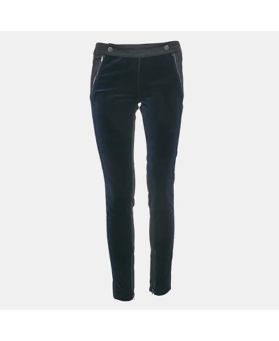 Pre-Owned Stella Mccartney Women's Black/blue Denim And Velvet Jeans