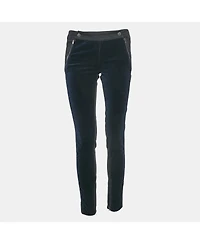 Pre-Owned Stella Mccartney Women's Black/blue Denim And Velvet Jeans