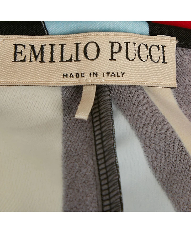 Pre-Owned Emilio Pucci Women's Black Printed Jersey Sleeveless Jumpsuit