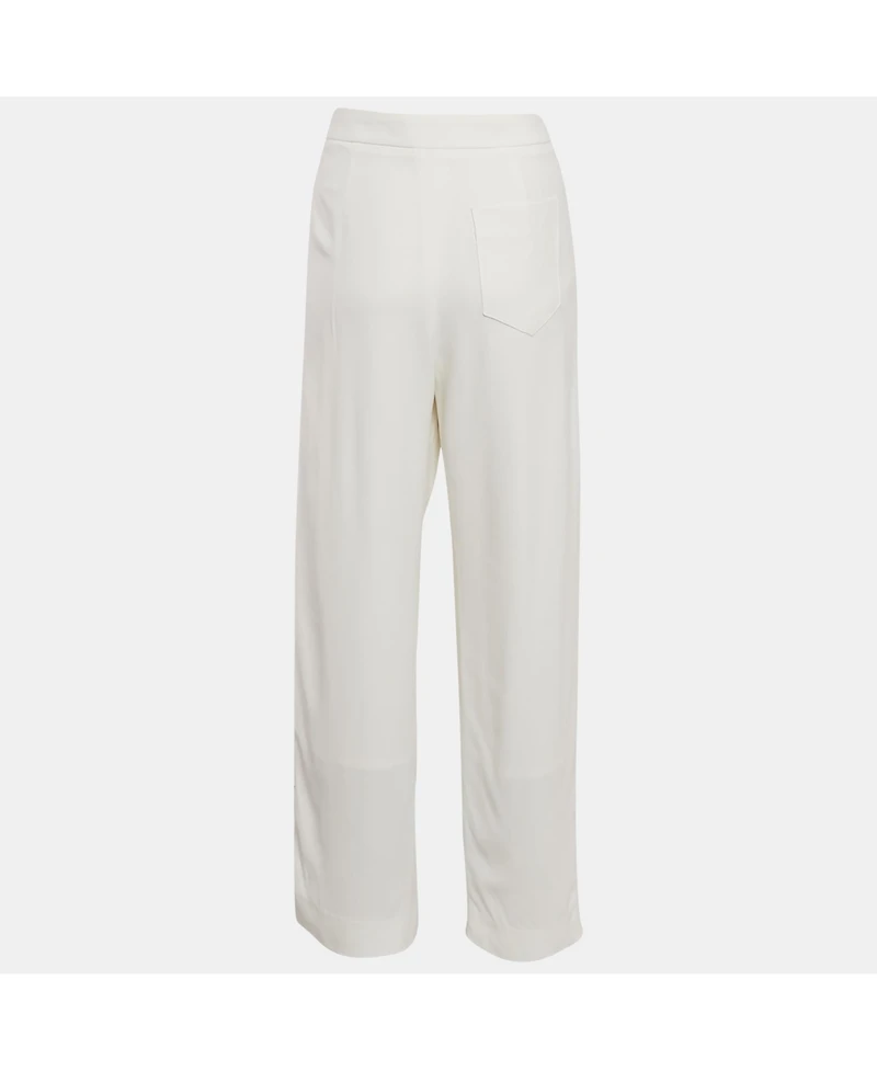 Pre-Owned Chloe Women's Milk White Crepe Wide-Leg Pants