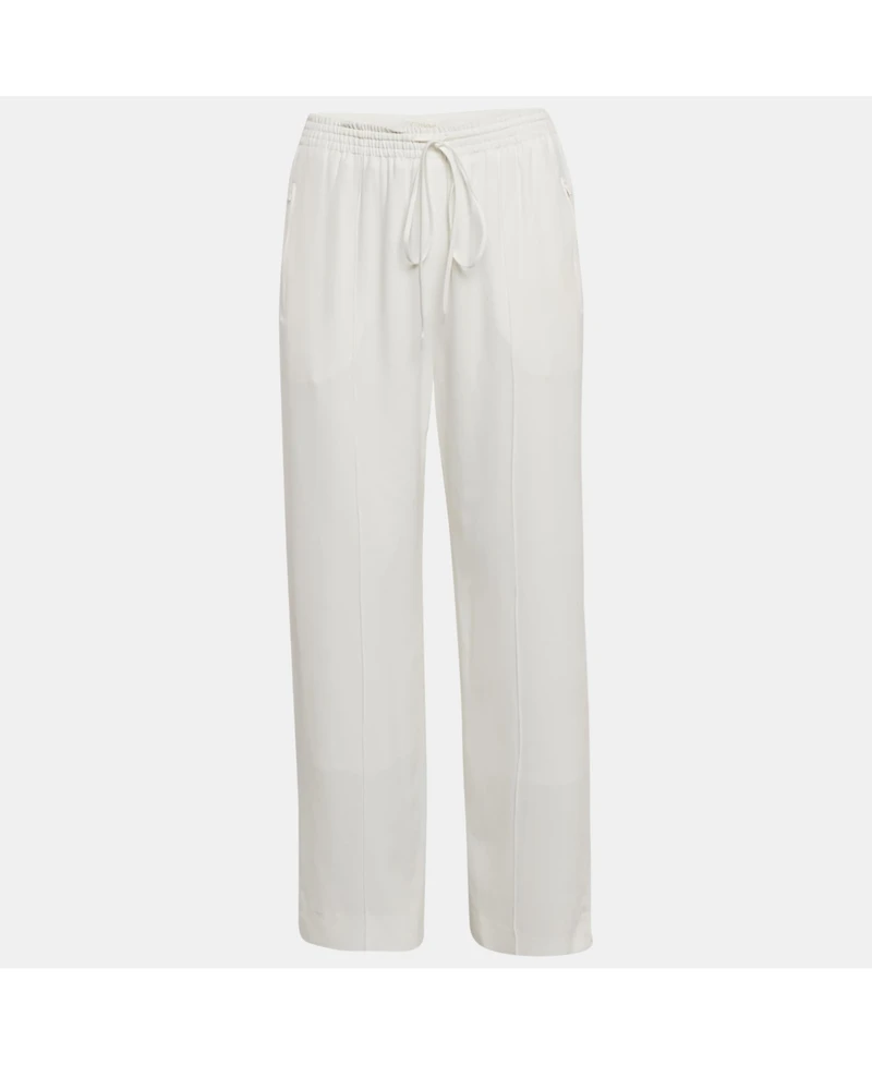 Pre-Owned Chloe Women's Milk White Crepe Wide-Leg Pants