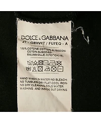 Pre-Owned Dolce & Gabbana Men's Black Logo Plaque Jersey Crewneck T-Shirt