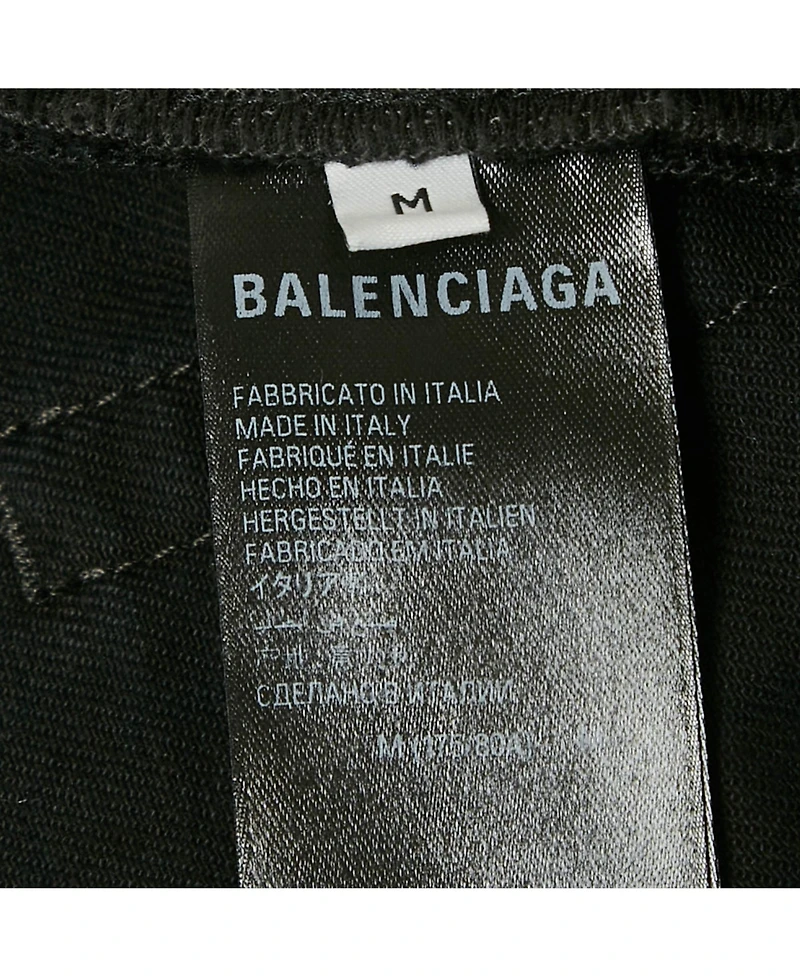 Pre-Owned Balenciaga Men's Unisex Black Denim Raw Edge Shorts
