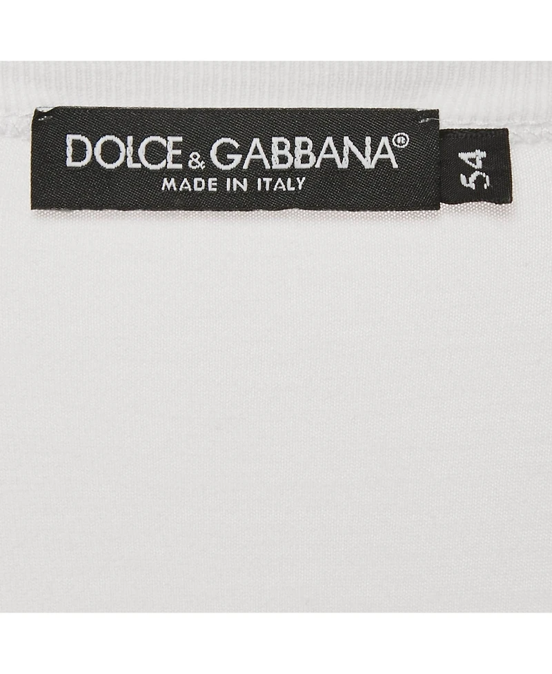 Pre-Owned Dolce & Gabbana Men's White Jersey Crewneck T-Shirt
