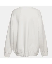 Pre-Owned Alexander Mcqueen Women's White Logo Print Cotton Sweatshirt