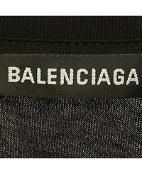 Pre-Owned Balenciaga Men's Black Logo Print Cotton Crewneck T-Shirt