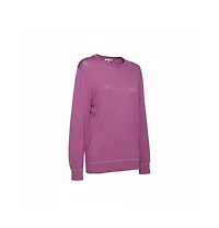 Pre-Owned Versace Women's Purple Knit Greca Detailed Long Sleeve Sweater