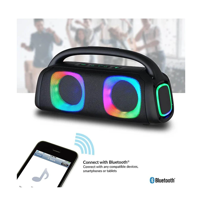 Portable Bluetooth Speaker with Rgb Light Effects and Remote Control