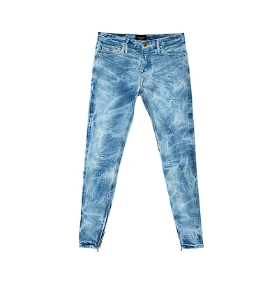 Pre-Owned Fear Of God Men's Indigo Acid Washed Denim Slim Fit Selvedge Jeans
