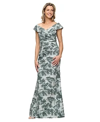 Alex Evenings Petite Off-The-Shoulder Long Dress