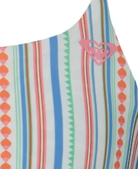 Roxy Girls' 7-16 Floral Printed Swim Top and Bottom, 2-Piece Set