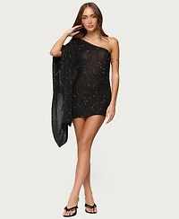 Edikted Women's One Shoulder Sequin Knit Mini Dress