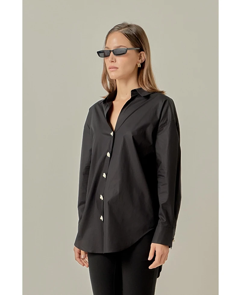 English Factory Women's Oversized Collared Shirt
