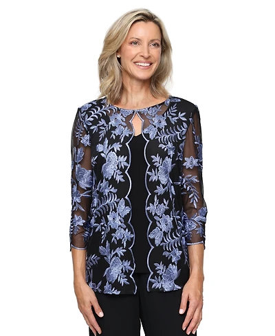 Alex Evenings Women's Scoop Neck Tank Top with Jacket