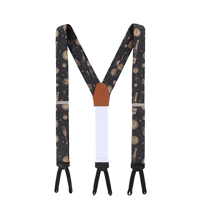 Trafalgar Men's Resolutions Countdown Novelty Silk Formal End Suspenders