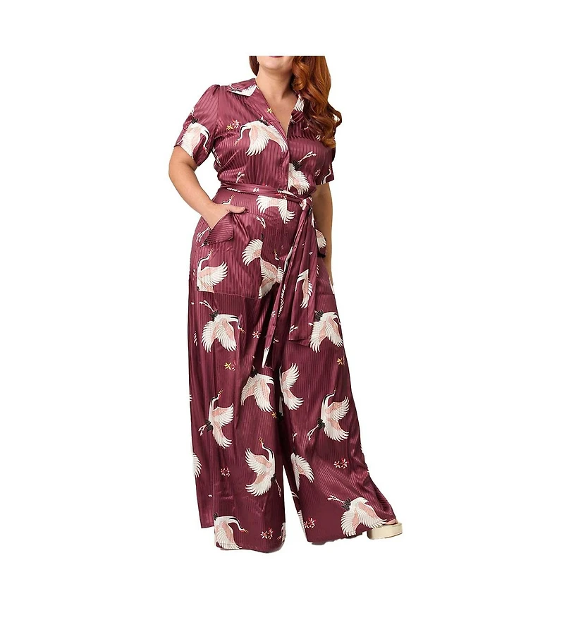 Unique Vintage Plus 1940s Flare Leg Jumpsuit