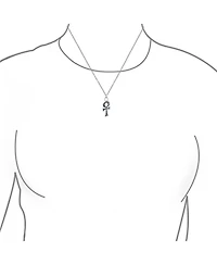 Bling Jewelry Religious Egyptian Hieroglyphs Key To Life Ankh Cross Pendant Necklace Oxidized Sterling Silver