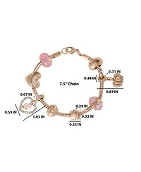 Juicy Couture Multi-Charm Beaded Chain Bracelet, Gold-Tone with Accents