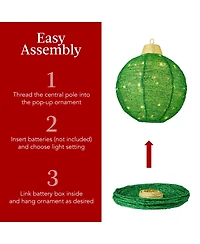 Best Choice Products 3-Piece Hanging Pop-Up Outdoor Christmas Ornaments, Led Lights, 8 Light Functions