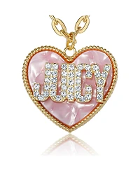Juicy Couture Juicy Heart Pendant Necklace, Gold Tone with Pink Mop