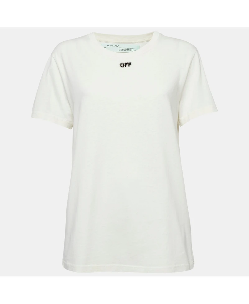 Pre-Owned Off-White Women's Off-White Arrow Print Cotton Crew Neck T-Shirt