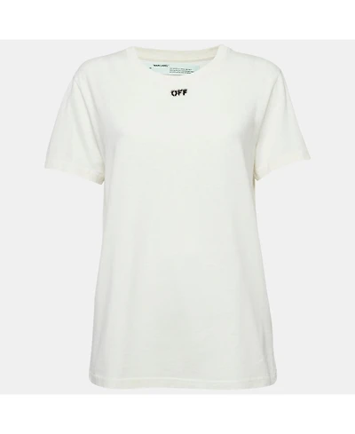 Pre-Owned Off-White Women's Off-White Arrow Print Cotton Crew Neck T-Shirt