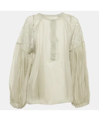 Pre-Owned Stella Mccartney Women's Broderie Anglaise Cotton Blouse