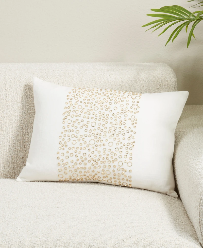 Saro Lifestyle Beaded Band Decorative Pillow Cover