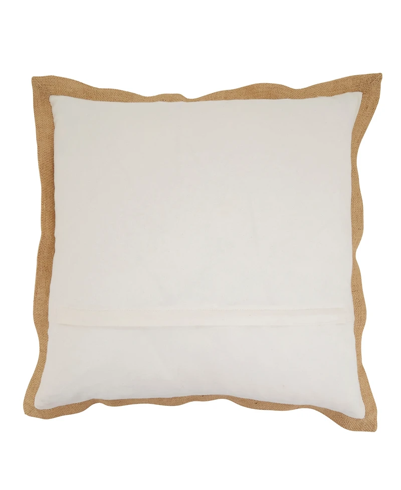 Saro Lifestyle Embroidered Cornucopia Poly Filled Decorative Pillow, 20" x 20"