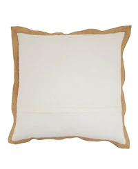 Saro Lifestyle Embroidered Cornucopia Poly Filled Decorative Pillow, 20" x 20"