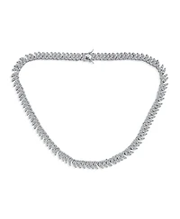 Bling Jewelry Art Deco Style Jewelry Set Multi Marquise Cz Statement Collar Tennis Necklace & Chandelier Dangle Earrings Silver Plated