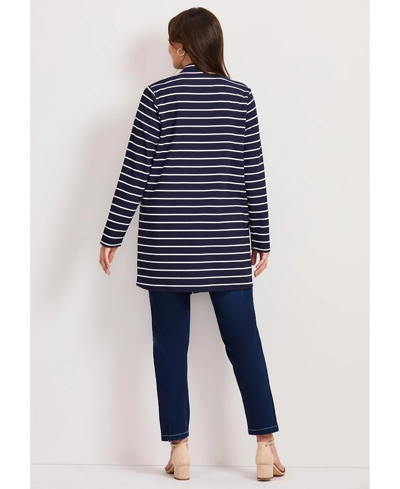 Avenue Women's Striped Cascade Cardigan