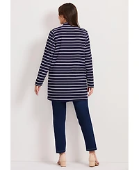Avenue Women's Striped Cascade Cardigan