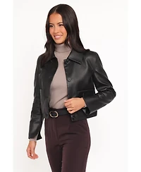 Petal and Pup Women's Hope Crop Faux Leather Jacket