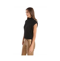 The Noli Shop Women's Raina Cable Knit Button Sweater