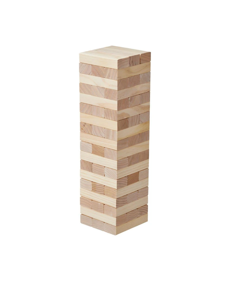 Hongge Wooden Tumbling Tower Game 54 Blocks Family Stacking Game