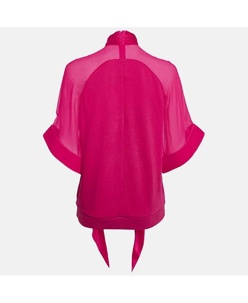 Pre-Owned Givenchy Women's Pink Printed Silk And Cotton Silk Top