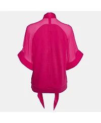 Pre-Owned Givenchy Women's Pink Printed Silk And Cotton Silk Top