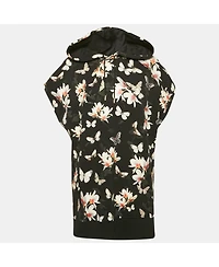 Pre-Owned Givenchy Women's Black Floral Print Cotton Sleeveless Hoodie