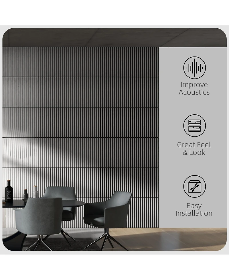 Homcom 4 Pack Acoustic Wall Panels, 24" x 24" Wood Wall Panels,