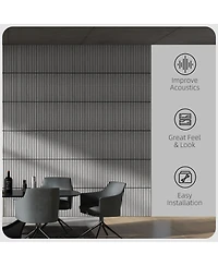 Homcom 4 Pack Acoustic Wall Panels, 24" x 24" Wood Wall Panels,