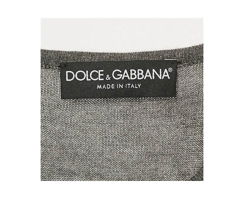 Pre-Owned Dolce & Gabbana Women's Grey Stretch Knit Short Sleeve Jumper